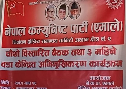 नेकपा एमाले क्षेत्रीय समन्वय कमिटी क्षेत्र नं २ को बैठक…